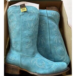 Women’s Roper Riley Embroidered Snip Toe Blue Cowboy  Boots Size 9 New